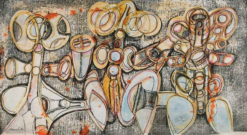 AVINASH CHANDRA 1931-91  Untitled Ink on paper, 1962 13.0 x 24.0 in. / 33.0 x 61.0 cm.