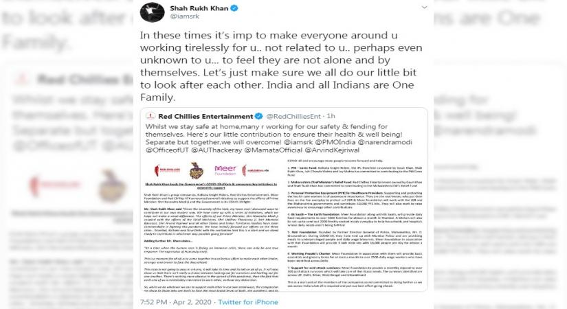 Shah Rukh's appeal: 'India and Indians are one family'.