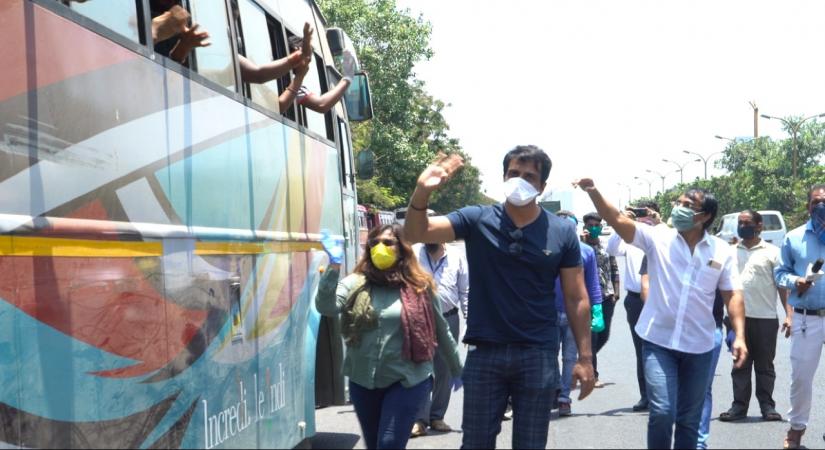 Mumbai, May 17 (IANS) After arranging buses to transport stranded migrant labourers to their homes in Karnataka, actor Sonu Sood took permission from the Uttar Pradesh Government to send workers back to homes there.