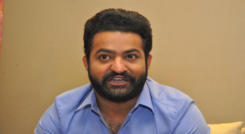 Actor Junior NTR during a pressmeet of his upcoming film "Jai Lava Kusa" in Hyderabad on Sept 18, 2017. (Photo: IANS)