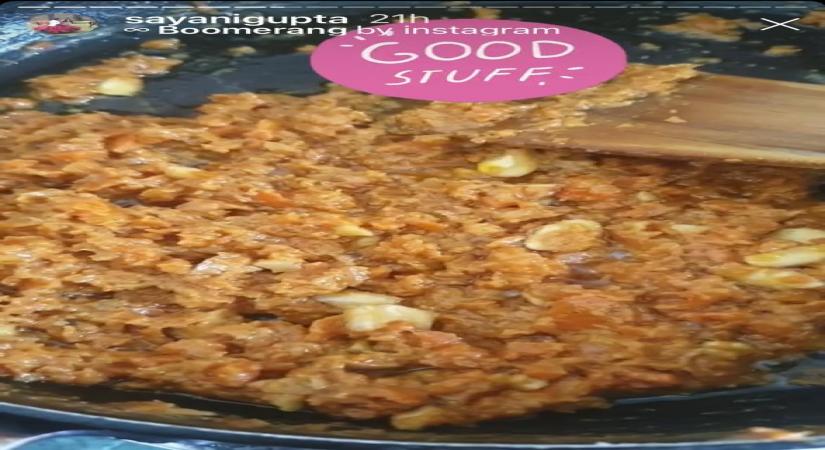 Sayani's first attempt at 'gajar ka halwa' was 'epic'.