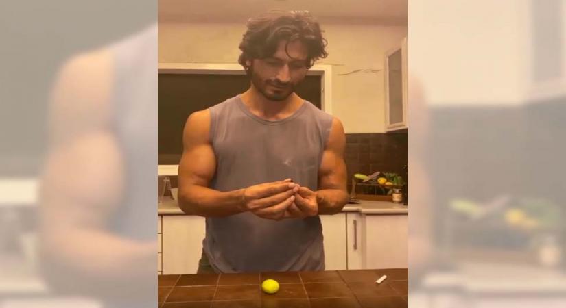 Vidyut Jammwal trick to cut a lemon with a cigarette butt.