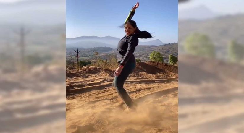 Genelia happily grooves to Baahubali dance song.