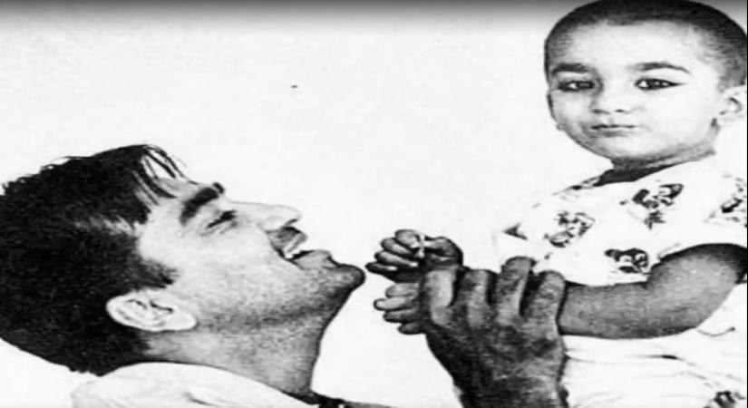 Mumbai, June 6 (IANS) On the 91st birth anniversary of late actor Sunil Dutt, his son Sanjay Dutt took to social media and shared a black-and-white throwback picture from the archives to mark the occasion.