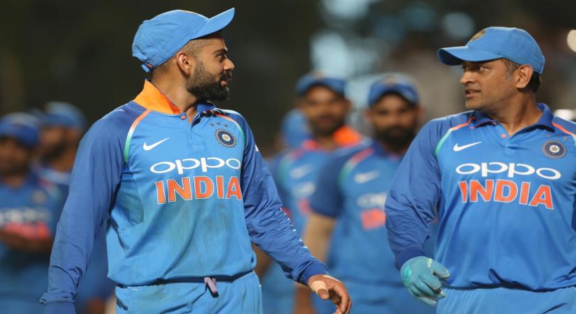 India's Virat Kohli and MS Dhoni. (Photo: Surjeet Yadav/IANS)