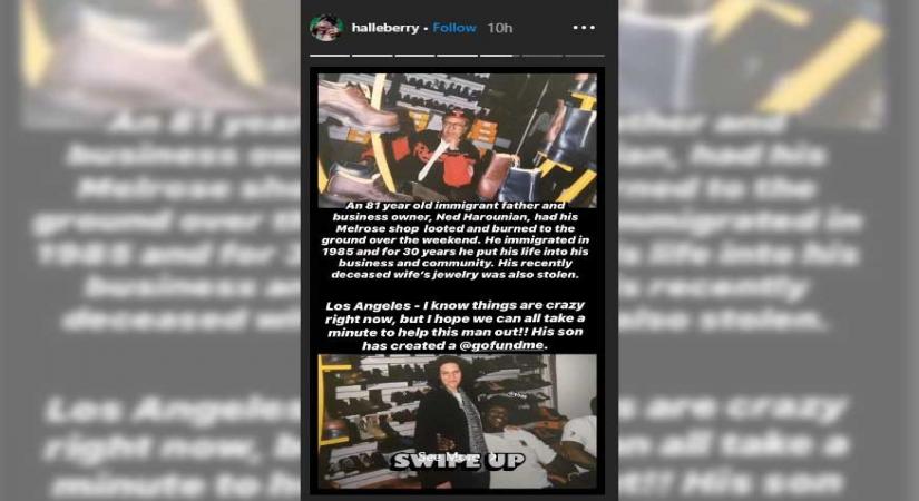 Halle Berry seeks help for immigrant whose store was looted by protest mob.
