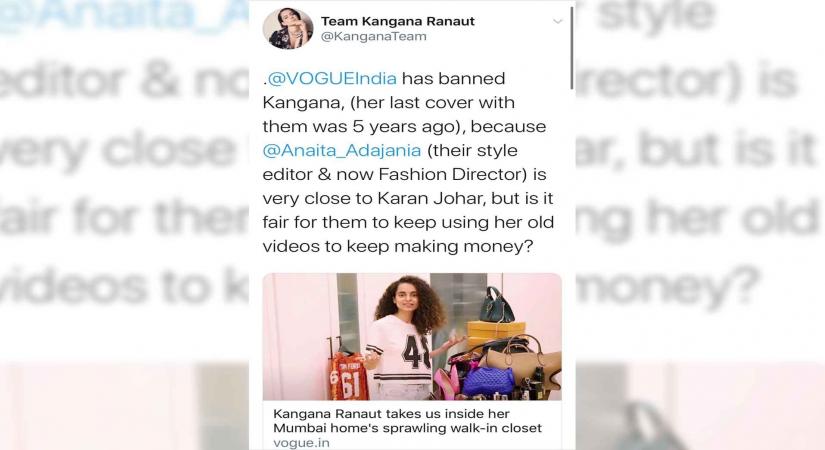 Kangana accuses top stylist of making money with her pics despite banning her from magazine.