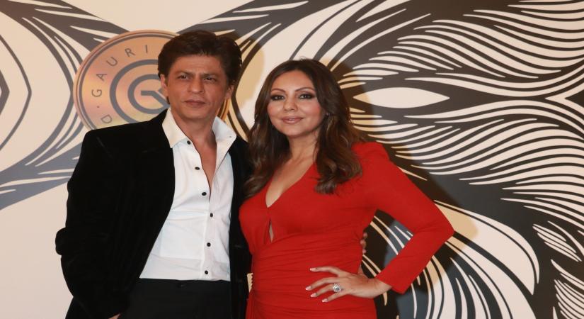 Mumbai: Actor Shah Rukh Khan with his wife Gauri Khan at her party in Mumbai on Feb 1, 2020. (Photo: IANS)