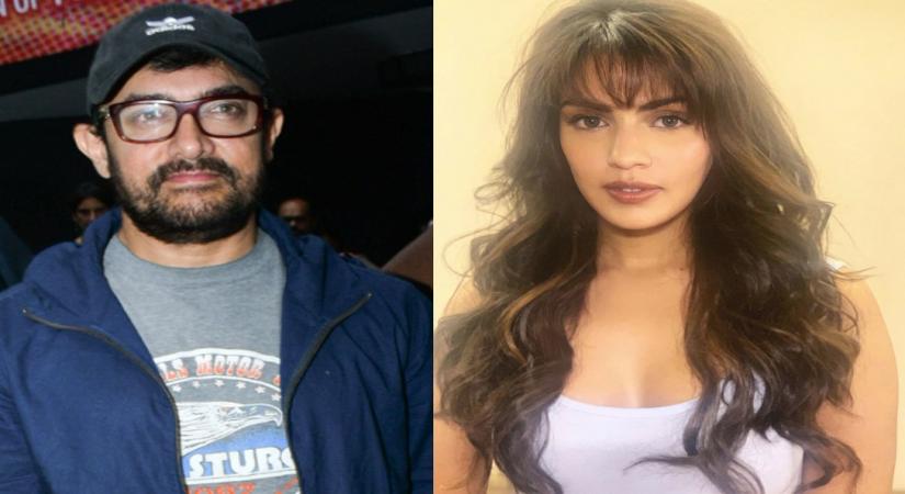 Rhea Chakraborty and Amir Khan. (Photo: IANS)