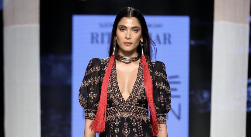 A modern rendition of Bandhini by Ritu Kumar