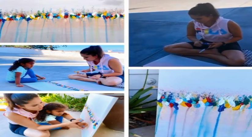 Sunny Leone, children indulge in painting.