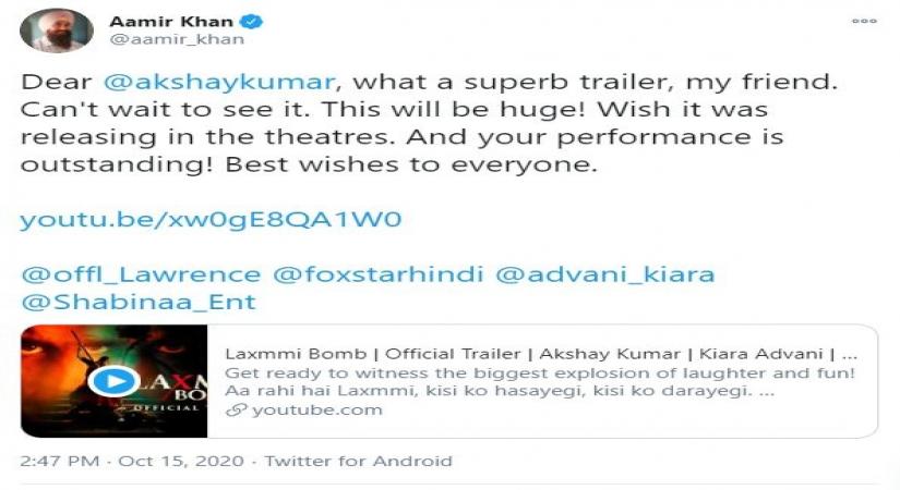 Aamir Khan on Akshay Kumar's Laxmmi Bomb: Wish it was releasing in theatres