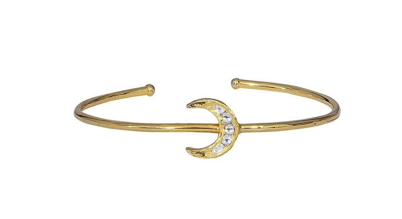 The Delicate Crescent Bracelet  - Uncut by Aditi Amin (Micro Polki Collection)