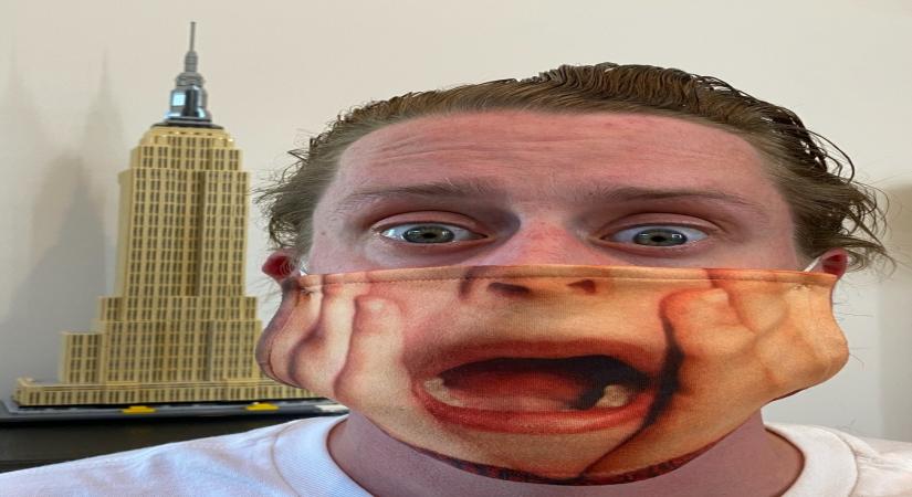 Macaulay Culkin stays 'Covid-safe' with Home Alone mask