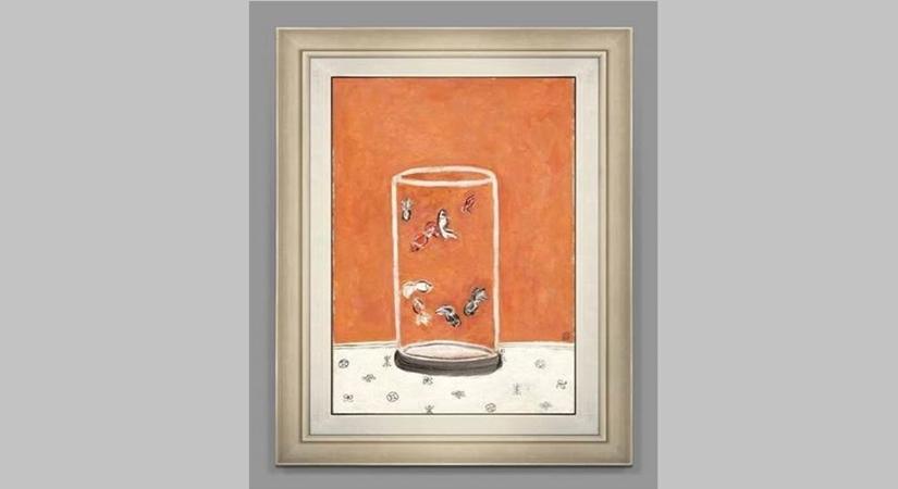 An extremely rare Sanyu Goldfish painting