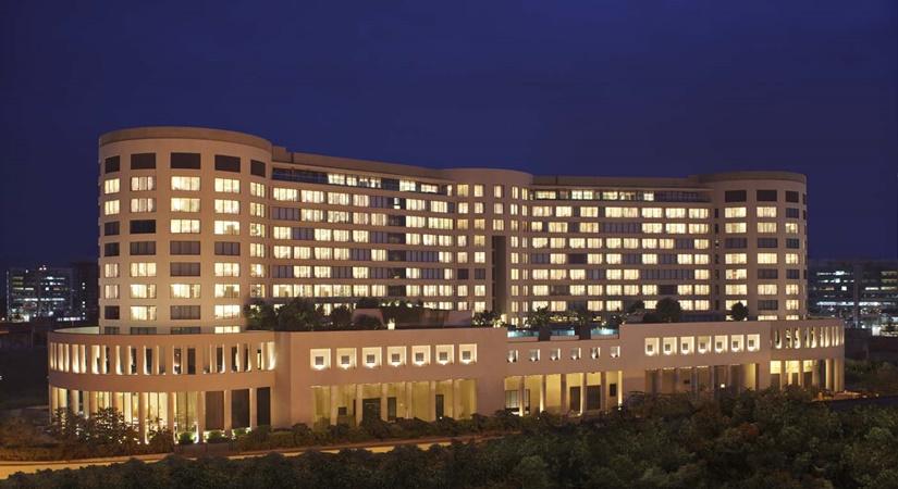 Trident Bandra Kurla, Mumbai Hotel Facade at Night.