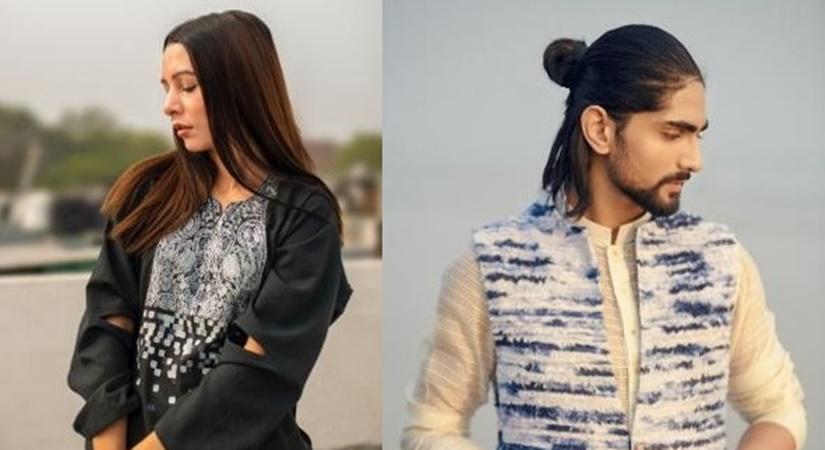 (L) Model sporting garment by Label Raffughar By Wajahat Rather. (R) Model sporting garment by Label Rahul Dasgupta.