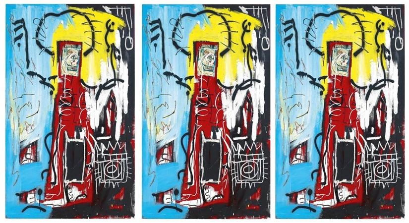 JEAN-MICHEL BASQUIAT (1960-1988)  UNTITLED (ONE EYED MAN OR XEROX FACE) acrylic, spray paint, oilstick and Xerox collage on panel 182.9 x 121.9 cm. (72 x 48 in.)  Painted in 1982. Estimate: HK$140,000,000-170,000,000  US$18,000,000-22,00,000