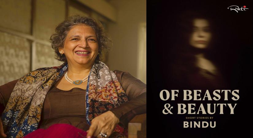 Author Bindu Tandon (L) Cover of 'Of Beasts & Beauty' (R) (Source: Rati Books) 