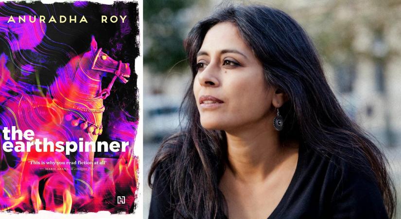 (L) Book cover of 'The Earthspinner' (R) Anuradha Roy