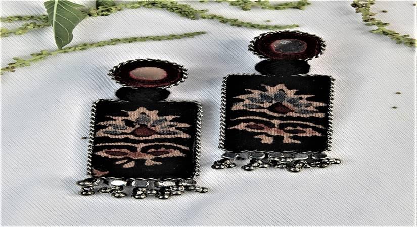 Handmade Ajrakh Earrings