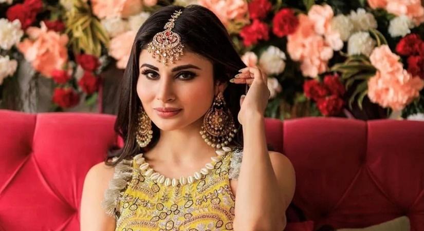 Mouni Roy in a Payal Singhal outfit for her Mehendi.