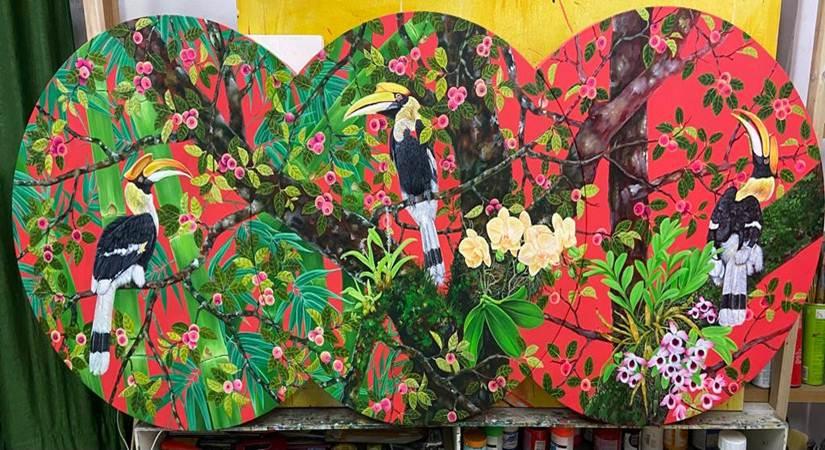 Sandeep Jigdung, Untitled, Acrylic on canvas, 2022