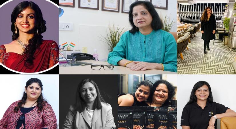 1st row (L-R) Dishi Somani, Founding Director, DishiS Designer Jewellery. Dr Nishi Singh, Pooja Choudhary, Founder, Lavanya The Label. 2nd row (L-R) Priya Kaul, Spiritual healer, and Mental Health Expert, Neha Sahu, Founder The Haelli, Aarti Samant, Urmila Samant, Kratika Jain, COO of Pataa navigations Pvt. Ltd