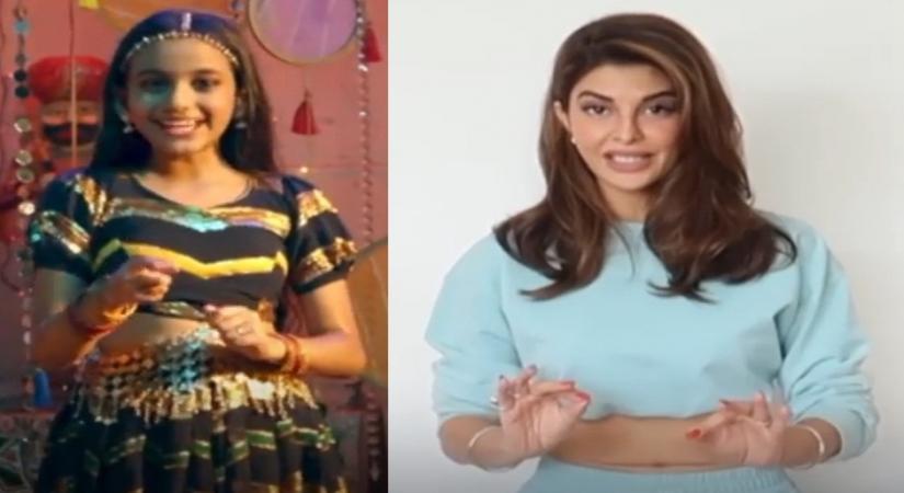 Jacqueline shakes leg with child star Aadya Sharma