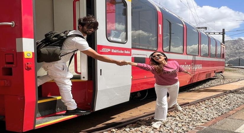 Shahid, Mira recreate iconic 'DDLJ' train scene in Switzerland