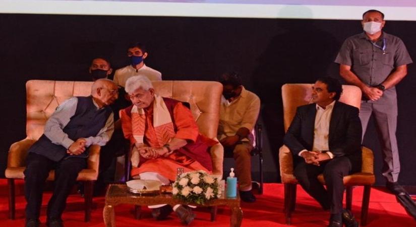 J&K Lt governor, Manoj Sinha inaugurating Srinagar multiplex cinema(Credit pix to Umar Qadir)