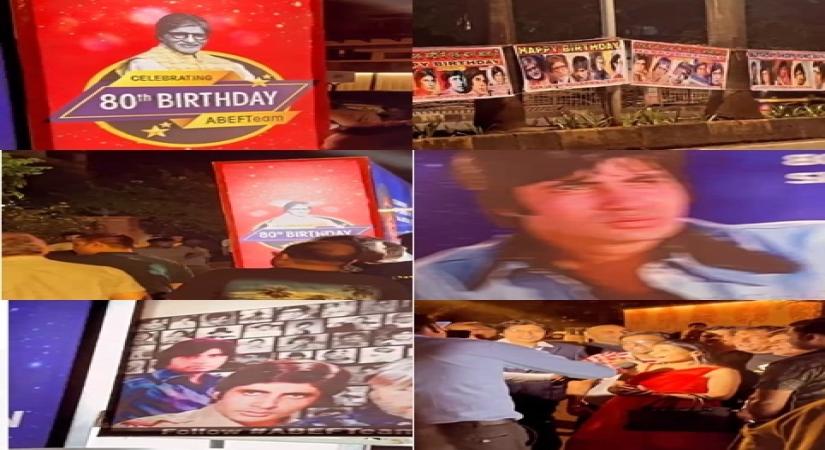 Fans celebrating Big B's birthday