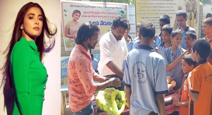 Fans feed specially-abled kids, donate fodder for 111 cows on Pooja Hegde's b'day!