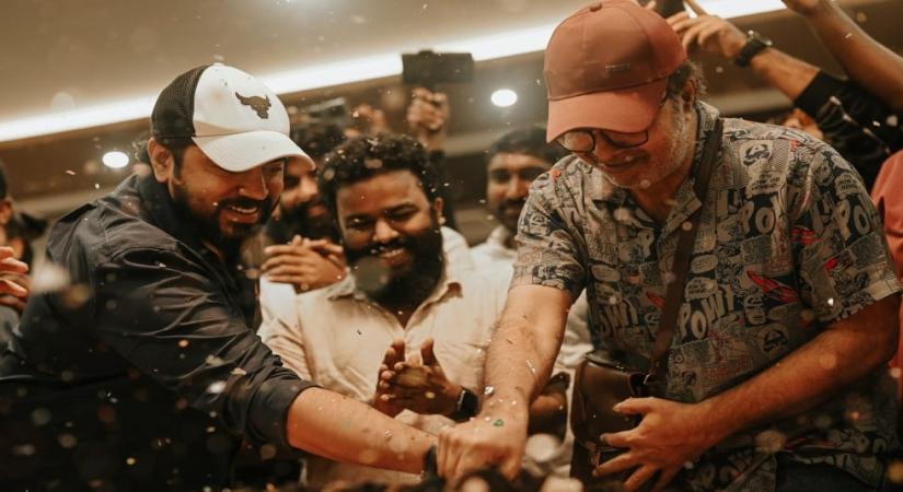 'Padavettu' unit celebrates film's success with fans in Kollam.