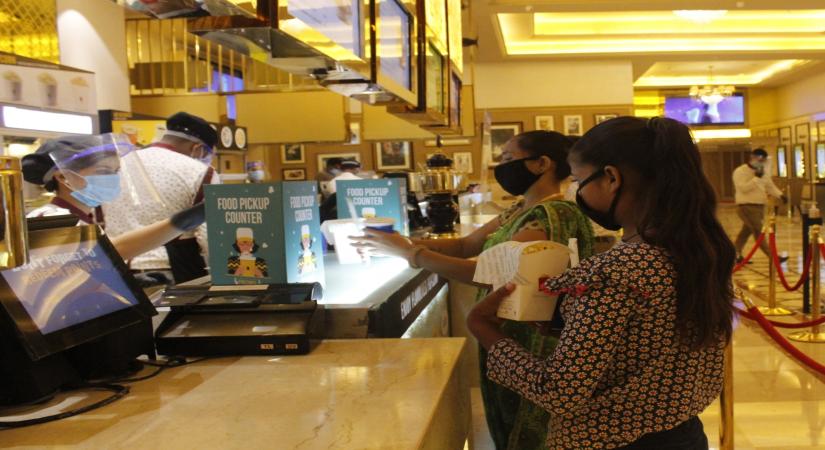 New Delhi: Delhi district authorities organised the special screening of Taapsee Pannu starrer "Thappad" for Corona warriors including doctors, Civil defence and other officers as cinema halls reopened from today as part of Unlock 5.0 with precautionary measures against COVID-19 in place, at PVR Vasant Kunj in New Delhi on Oct 15, 2020. (Photo: IANS)