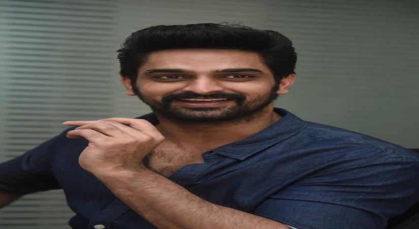 Hyderabad: Lakshya Movie Hero Naga Shourya Media conference. (Photo:Ramana M/IANS)