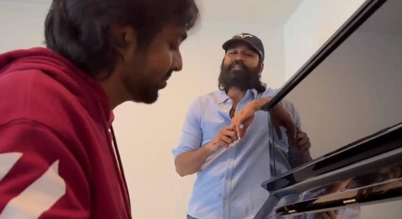 Dhanush puts out video clip of him singing few lines from first single of 'Vaathi'