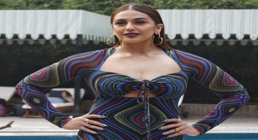 Delhi:Bollywood Actress Huma Qureshi poses for photos during the promotions of upcoming movie Double XL in New Delhi on Tuesday November 01,2022(Photo: Wasim Sarvar/IANS)