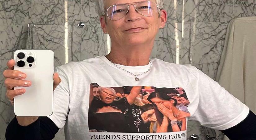 Jamie Lee Curtis turns her Golden Globes reaction meme into T-shirt print