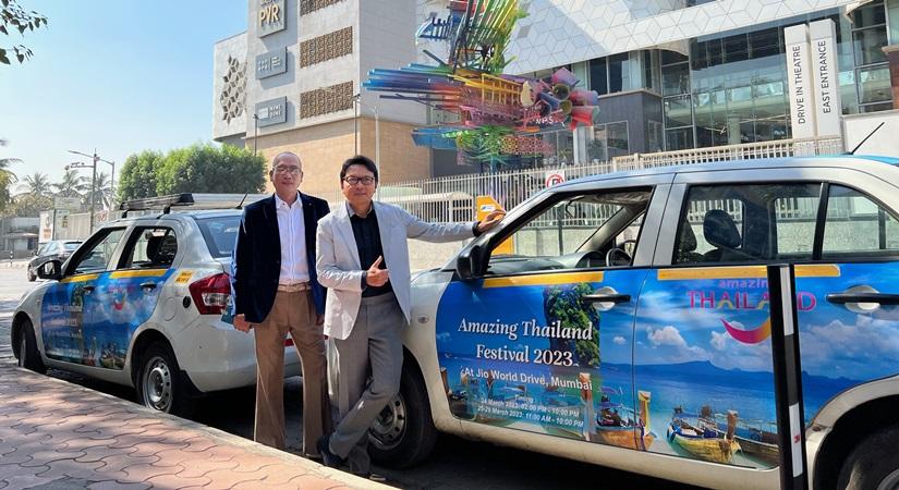L-R Khun Isada Saovaros, Director, TAT Mumbai and Khun Tanes Petsuwan, Deputy Governor, International Marketing Asia and South Pacific, TAT inaugurated the TAT + Uber campaign