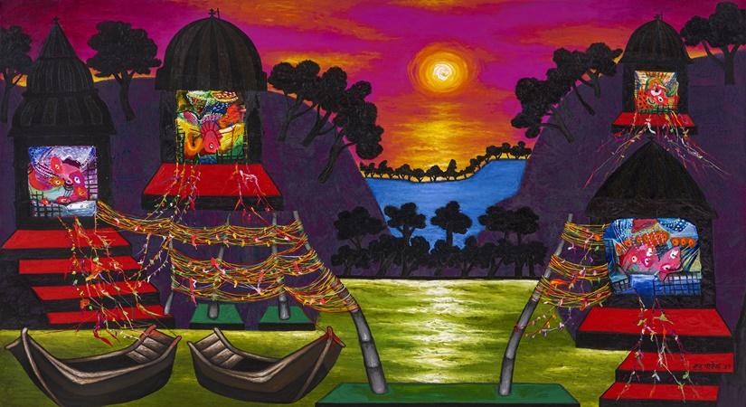 Temple Festival at Sunset 