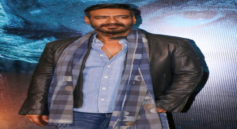 Mumbai :Actor Ajay Devgn during the trailer launch of his upcoming film 'Bholaa' in Mumbai on Monday, March 06, 2023. (Photo:Sanjay Tiwari/IANS)