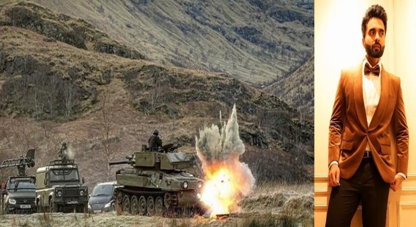 Jackky Bhagnani for  Jackky Bhagnani shares action BTS pic of 'Bade Miyan Chote Miyan' from Scotland.(photo:Instagram)