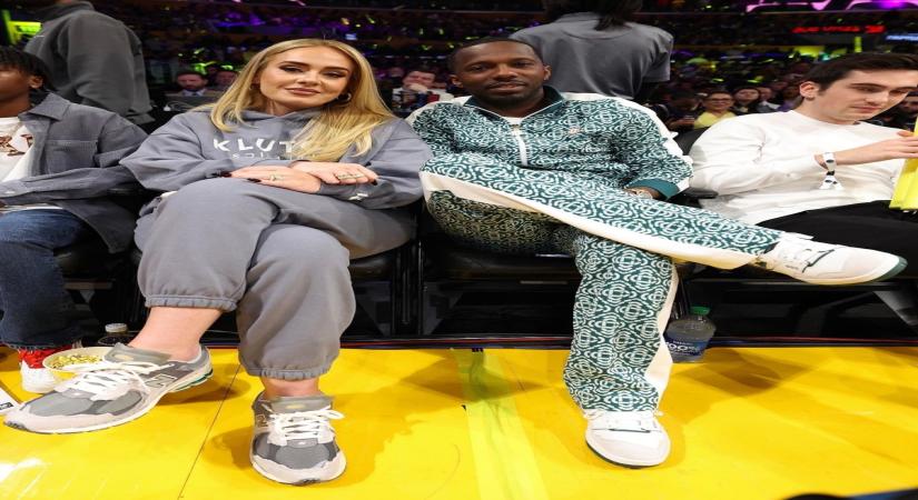 Adele supports 'fiance' at Lakers basketball game.(Photo:NBA)