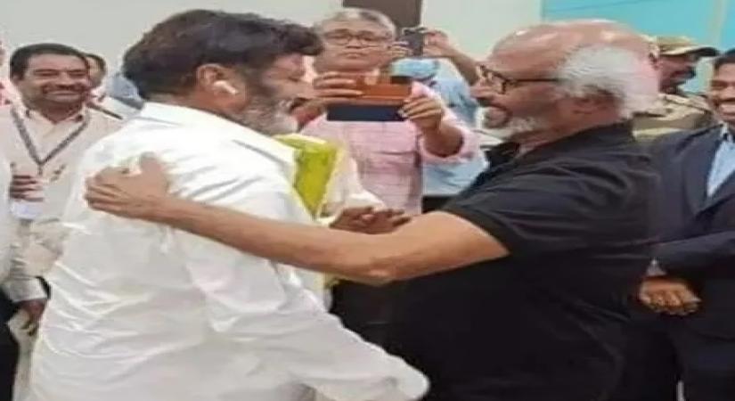 Rajinikanth reaches Vijayawada to attend NTR's centenary celebrations(twitter)