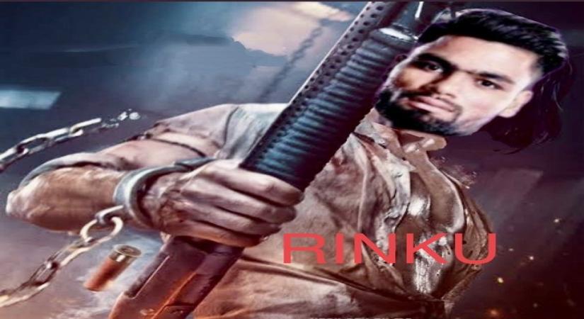 Rinku Singh says 'love you' to SRK after he posts edited 'Pathaan' poster.(PHOTO CREDIT:Twitter)