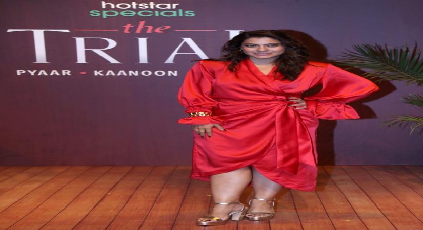 Mumbai: Actress Kajol poses for a photo during the trailer Launch Of her upcoming Web Series 'The Trial: Pyaar, Kanoon, Dhokha', in Mumbai, on Monday, June 12, 2023. (Photo: Sanjay Tiwari/IANS)