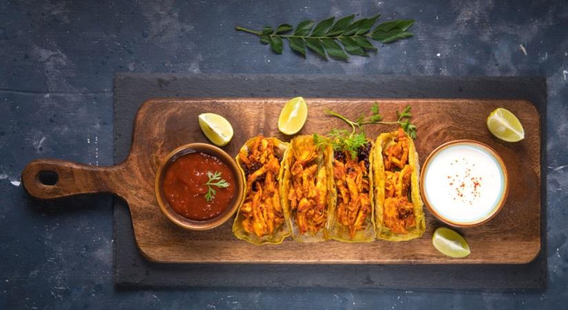 Bhut Jholokia Chicken and Guac Tacos