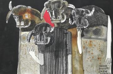 Untitiled, 2018, Acrylic on Paper, Bharath Yadav. (Photo: Bharath Yadav)