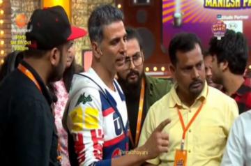 National-Award winning actor Akshay Kumar, who is promoting his upcoming film "Housefull 4", saved an unconscious man on a harness on the sets of a reality show.